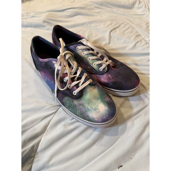 2/$35 VANS women’s size 8 Low Cosmic Galaxy purple blue skater shoe outer space - Picture 1 of 7